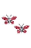 MIGNONETTE BUTTERFLY BIRTHSTONE STERLING SILVER EARRINGS,ES47207ND-D