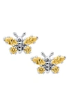 Mignonette Butterfly Birthstone Sterling Silver Earrings In November