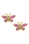 MIGNONETTE BUTTERFLY BIRTHSTONE GOLD EARRINGS,GE47210ND-D