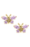 MIGNONETTE BUTTERFLY BIRTHSTONE GOLD EARRINGS,GE47206ND-D