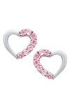 Mignonette Open Heart Sterling Silver & Cubic Zirconia Earrings In Silver