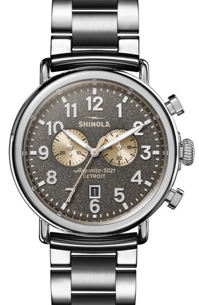Shinola The Runwell Chronograph Cool Grey Dial Quartz Mens Watch S0120161938 In Grey/silver