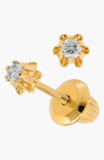 Mignonette Babies'  14k Gold & Diamond Earrings
