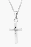 MIGNONETTE MIGNONETTE 14K WHITE GOLD & DIAMOND CROSS NECKLACE,KPW 53ND-D