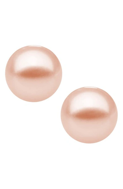 Mignonette Kids' Sterling Silver & Cultured Pearl Earrings In Pink
