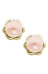 Mignonette 14k Yellow Gold & Cultured Pearl Earrings In Pink