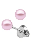Mignonette Sterling Silver & Cultured Pearl Earrings In Purple