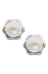 Mignonette Sterling Silver & Cultured Pearl Earrings In White