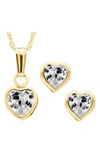 Mignonette 14k Gold Birthstone Necklace & Stud Earrings In April