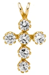 MIGNONETTE 14K GOLD & CUBIC ZIRCONIA CROSS NECKLACE,GP805ND-D