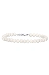 Mignonette Sterling Silver & Cultured Pearl Bracelet In Silver