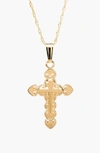 Mignonette 14k Gold Cross Necklace In Gold