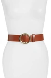 Frame Le Circle Leather Belt In Whiskey