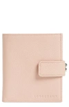 Longchamp 'le Foulonne' Pebbled Leather Wallet In Powder