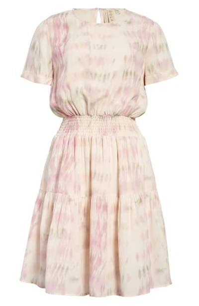 Dolan Gigi Smocked Waist Dress In Orchid Tie Dye