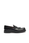 Our Legacy Polished Black Leather Loafers With Decorative Fringe Detail In Black