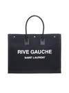 SAINT LAURENT SAINT LAURENT RIVE GAUCHE CANVAS TOTE BAG