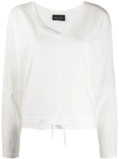 Andrea Ya'aqov Drawstring-hem Long-sleeve T-shirt In White