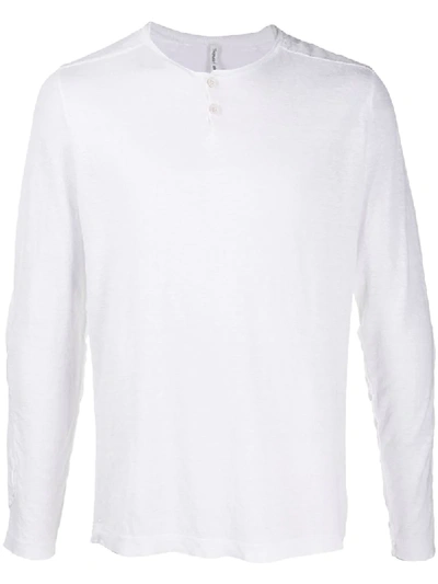 Transit Long-sleeved Henley T-shirt In White