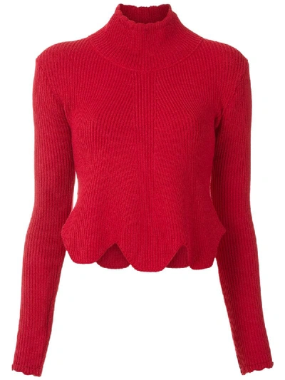 Andrea Bogosian Red Knitted Blouse