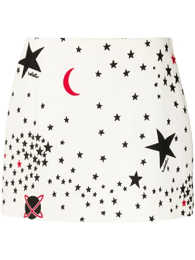Valentino Short Star-print Skirt In White