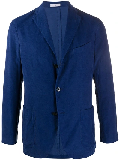 Boglioli Corduroy Single-breasted Blazer In Blue