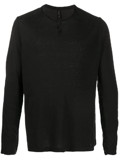 Transit Long-sleeved Henley T-shirt In Black