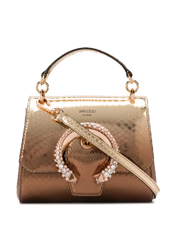 Jimmy Choo Madeline Top Handle Bag In Gold | ModeSens