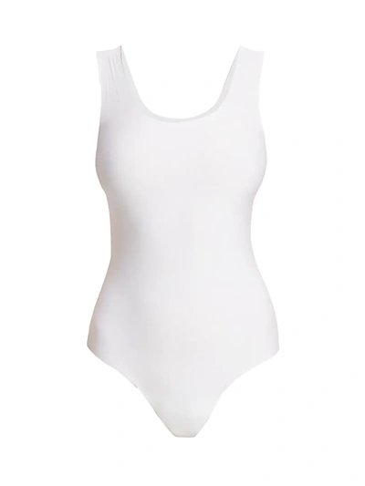 Commando Butter Scoop Neck Tank Thong Bodysuit In White