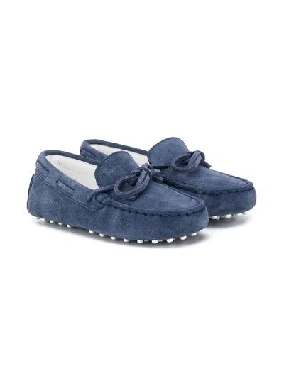 Tod's Kids' Bow-detail Loafers In Blue