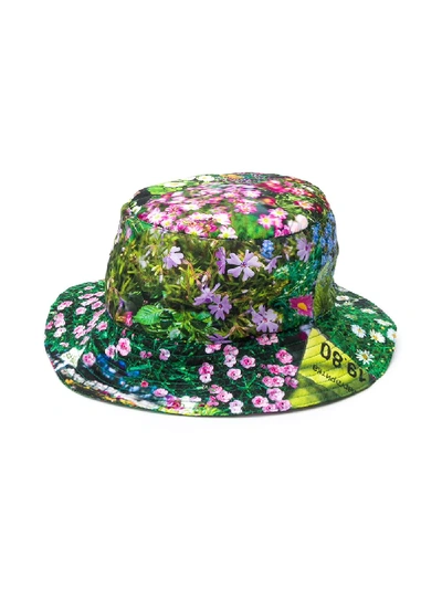 Duoltd Kids' Floral-print Bucket Hat In Green