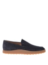 TOD'S GOMMINO DARK BLUE SUEDE LOAFERS