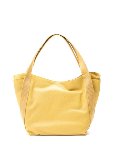 Gianni Chiarini Asia Leather Large Shoulder Bag In Yellow