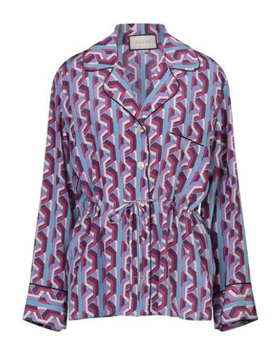 Gucci Patterned Shirts & Blouses In Azure