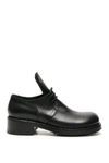 RAF SIMONS RAF SIMONS TEXT EMBOSSED DERBY SHOES