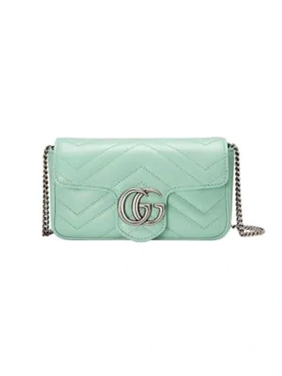 Gucci Women's Gg Marmont Matelassé Leather Super Mini Bag In Water Green