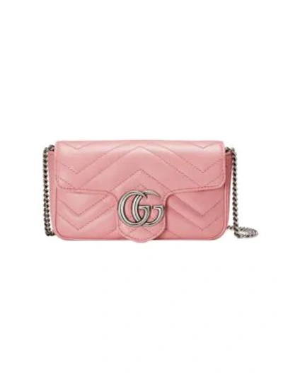 Gucci Women's Gg Marmont Matelassé Leather Super Mini Bag In Wild Rose