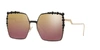 Fendi Women's Embellished Oversized Square Sunglasses, 60mm In Black/brown Gradient
