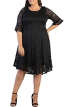 Kiyonna Women's Plus Size Livi Lace Dress In Onyx