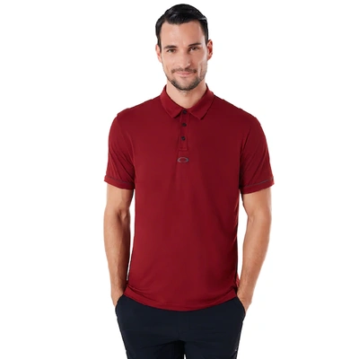 Oakley Iron Red Polo Contrast Colar Detail Short Sleeve