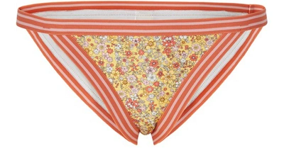 Zimmermann Carnaby Glittered Bikini Bottoms In Yellow,orange
