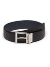 Prada Saffiano Leather Reversible Belt In Black