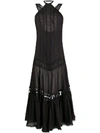 CHARO RUIZ LACE-TRIMMED HALTERNECK DRESS