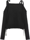 Prada Cashmere Open Shoulder Jumper In Black