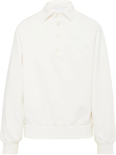 Prada Collared Sweatshirt In White