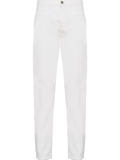 Prada Straight-leg Cropped Denim Jeans In White