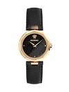 Versace Idyia Ip Gold Stainless Steel Leather-strap Watch