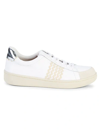 Loeffler Randall Elliot Ric Rac Leather Trainers In White Natural
