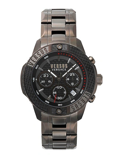 Versus Admirality Ip Gun Metal Stainless Steel Bracelet Chronograph Watch