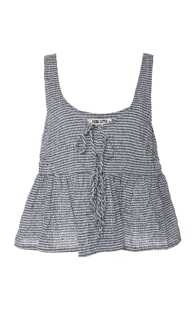 Ciao Lucia Rocco Printed Cotton-blend Tank Top In Navy